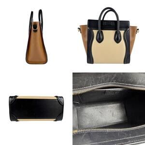Celine Tan Bag Brown Leather Beige Gold Shoulder Shopper Black Luggage Crossbody
